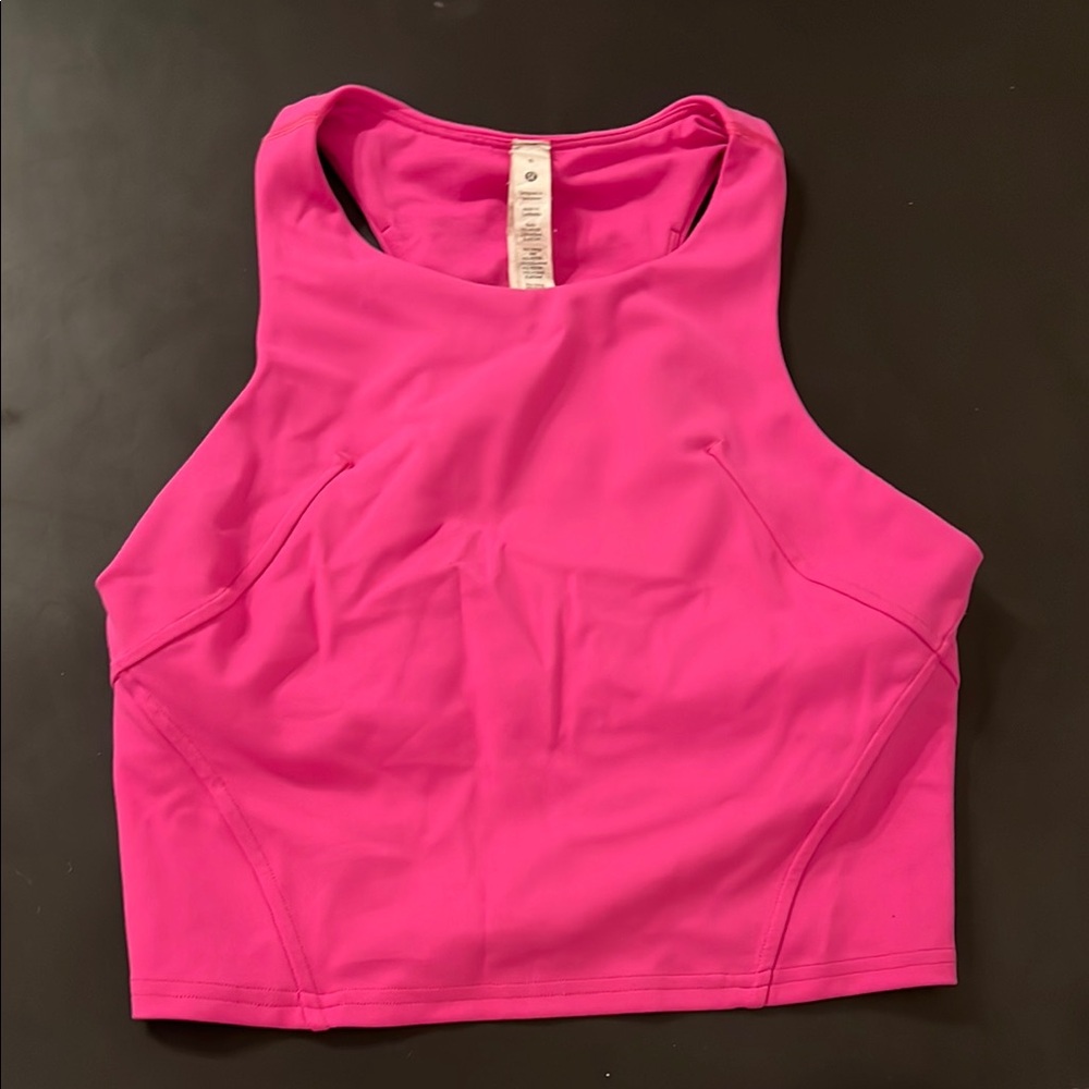 Pink lululemon cropped Tank Top